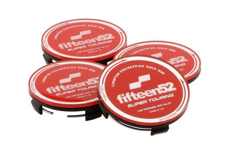 fifteen52 52-ST-CAP-RED-SET fifteen52 Super Touring (Chicane/Podium) Center Cap Set of Four - Red/Chrome