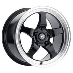 Forgestar F091B0067P50 Forgestar D5 Drag 15x10 / 5x114.3 BP / ET50 / 7.5in BS Gloss Black Wheel