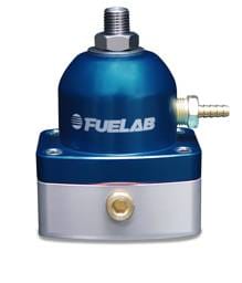 Fuelab 52503-3-L-L Fuelab 525 Carb Adjustable FPR In-Line Large Seat 1-3 PSI (1) -6AN In (1) -6AN Return - Blue