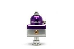 Fuelab 57503-4 Fuelab 575 Carb Adjustable Mini FPR Blocking 10-25 PSI (1) -6AN In (2) -6AN Out - Purple