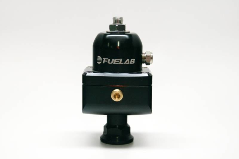 Fuelab 55501-1 Fuelab 555 Carb Adjustable FPR Blocking 4-12 PSI (1) -8AN In (2) -8AN Out - Black