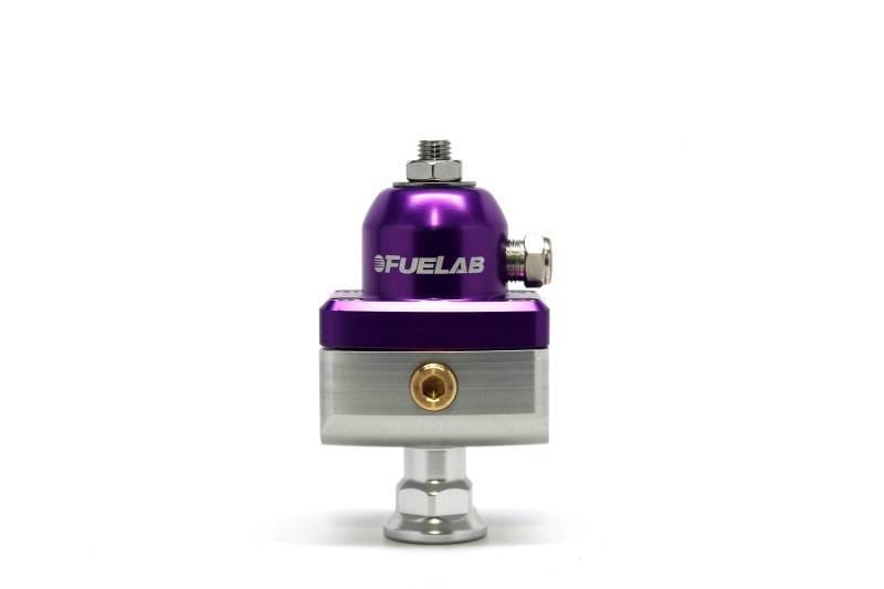 Fuelab 57501-4 Fuelab 575 Carb Adjustable Mini FPR Blocking 4-12 PSI (1) -6AN In (2) -6AN Out - Purple