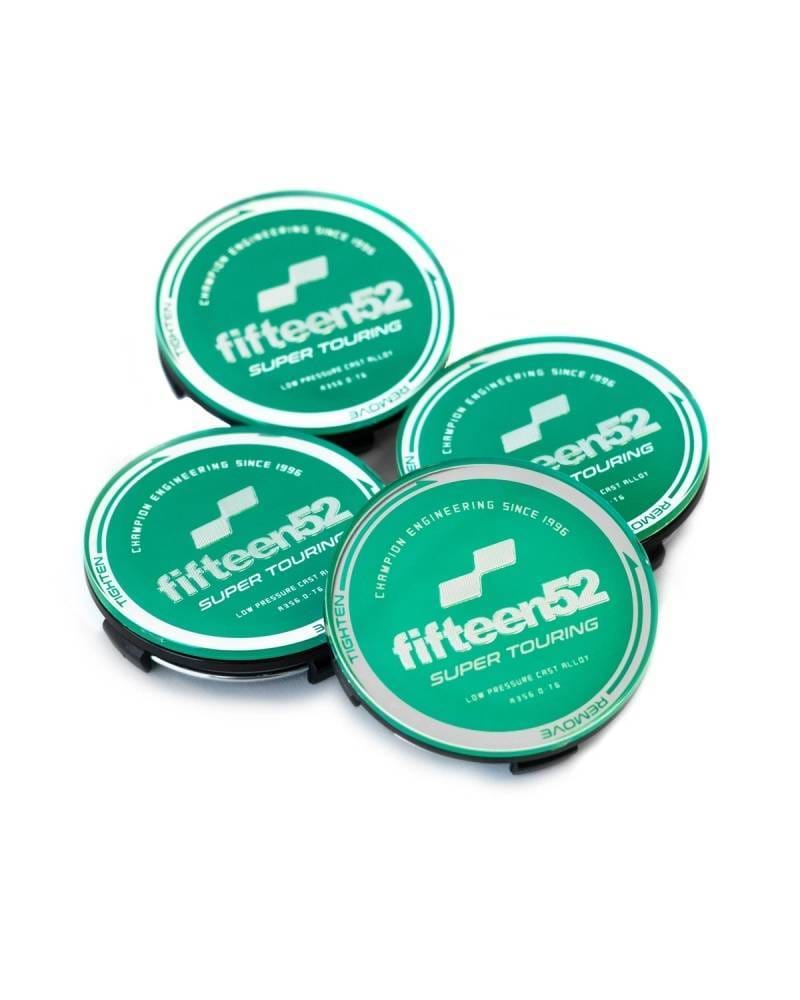 fifteen52 52-ST-CAP-GREEN-SET Fifteen52 Super Touring (Chicane/Podium) Center Cap Set of Four - Green/Chrome