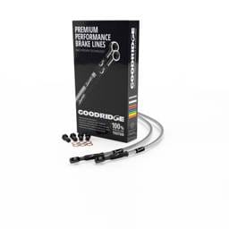 Goodridge 14-17 Harley-Davidson FXDB/FXDBP (Mini Ape w/ABS) Black Front Brake Line w/Clear Fitting - HD0073-2FB-CL
