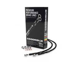 Goodridge 14-17 Harley-Davidson FXDB/FXDBP (Mini Ape w/ABS) Clear Front Brake Line w/Black Fitting - HD0073-2FC-BK