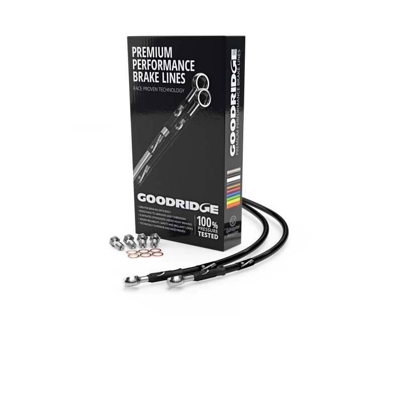 Goodridge 14-17 Harley-Davidson FXDB/FXDBP (Mini Ape w/ABS) Clear Front Brake Line w/Black Fitting - HD0073-2FC-BK