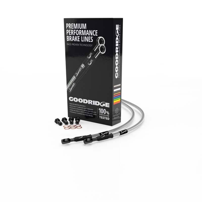 Goodridge 14-17 Harley-Davidson FXDB/FXDBP (Mini Ape w/ABS) Clear Front Brake Line w/Black Fitting - HD0073-2FC-BK thumbnail 2