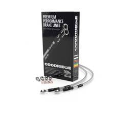 Goodridge 14-17 Harley-Davidson FXDB/FXDBP (Mini Ape w/ABS) Clear Front Brake Line w/Clear Fitting - HD0073-2FC-CL