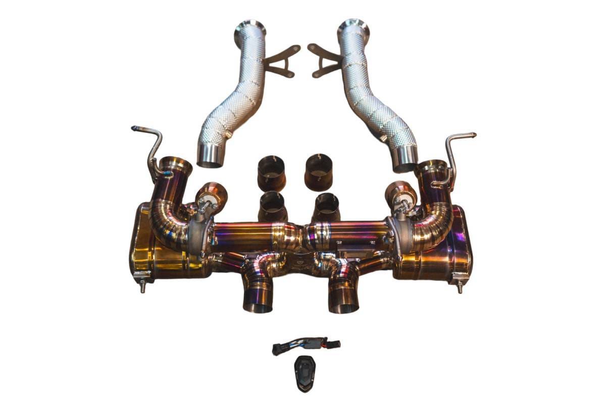 Valvetronic Designs Ferrari 458 Italia 4.5L Full Exhaust System, Grade 5 Titanium, Bespoke Valvetronic OEM Style Tips FER.458.VSES.FF.TI