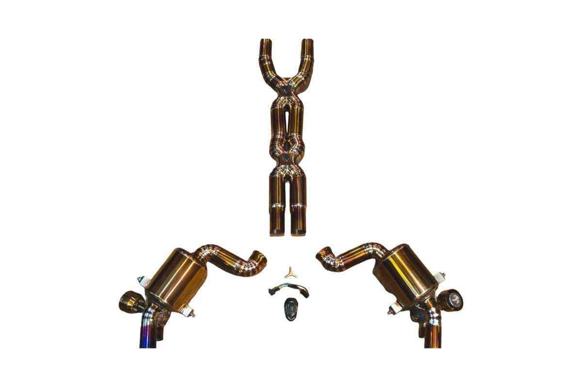 Valvetronic Designs Ferrari California T, 3.9L Full Exhaust System, Grade 5 Titanium, Titanium Bespoke OEM Style Valvetronic Tips FER.CALI.43.VSES.TI