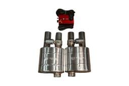 Valvetronic Designs Off Road Universal Muffler Kit, Single Inlet Dual Outlet, 63MM 2.5" 2 Mufflers OFF.UVM.63MM.DUALOUT.X2