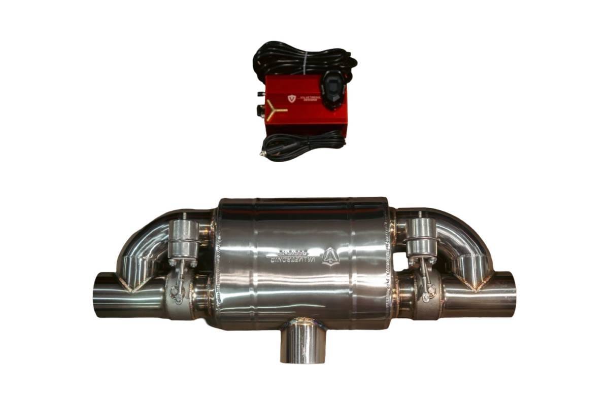 Valvetronic Designs Off Road T Style Universal Muffler Kit Single Inlet Dual Outlet 76MM 3.0" OFF.UVM.76MM.TSTYLE.X1
