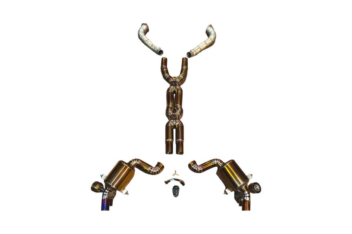 Valvetronic Designs Ferrari California T, 3.9L Full Exhaust System, Grade 5 Titanium, Titanium Bespoke OEM Style Valvetronic Tips FER.CALI.43.VSES.FF.TI