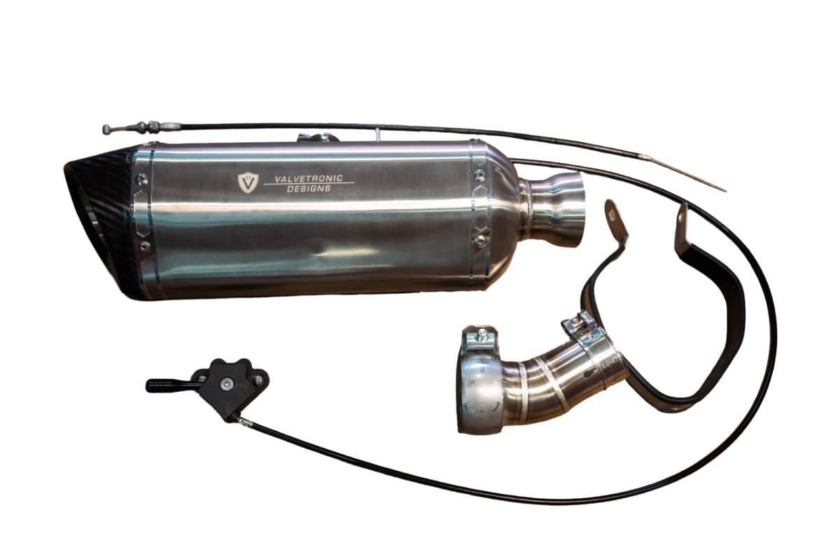 Valvetronic Designs Universal Bike Valved Angled Muffler Kit 1.5" VTD.BIKE.SB.UVM.ANG.38MM