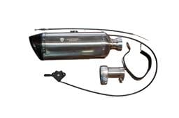 Valvetronic Designs Universal Bike Valved Angled Muffler Kit 1.5" VTD.BIKE.SB.UVM.STR.38MM
