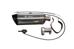 Valvetronic Designs Universal Bike Valved Straight Muffler Kit 1.75" VTD.BIKE.SB.UVM.STR.44MM