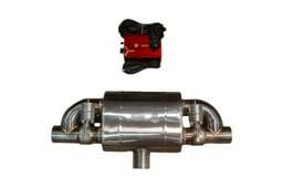 Valvetronic Designs T Style Universal Muffler Kit Single Inlet Dual Outlet 63MM 2.5" UVM.63MM.TSTYLE.X1