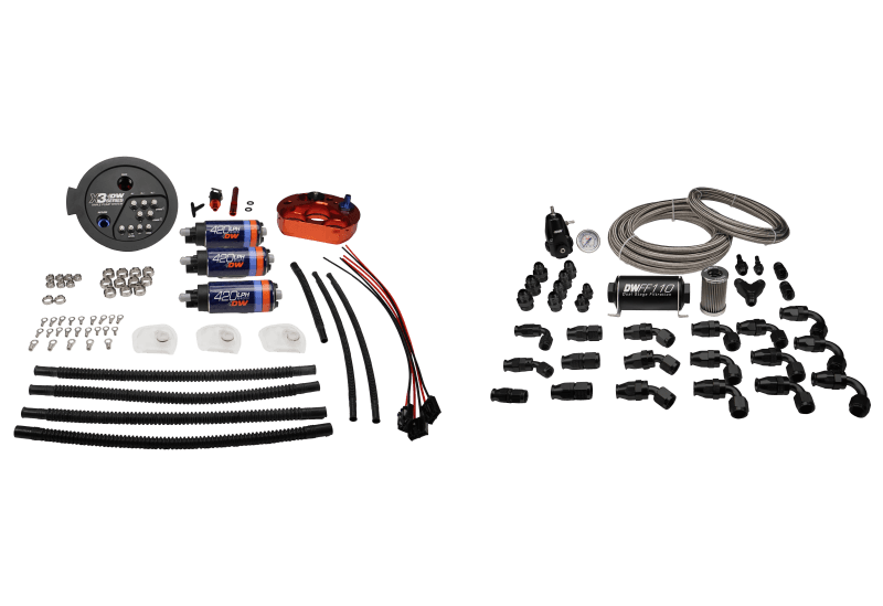 DeatschWerks 9-423-627-7080 DeatschWerks A90 Supra/G8X BMW M3/M4 X3 Module w/ Triple DW420 Pumps and PTFE Return Plumbing Kit