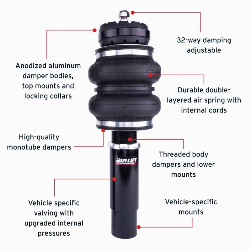 Air Lift 76005 Air Lift Performance 09-16 Audi A4 Quattro & FWD S4/RS4 Front Air Suspension Kit - Fits 2008-2013 Audi S5, A4 thumbnail 9
