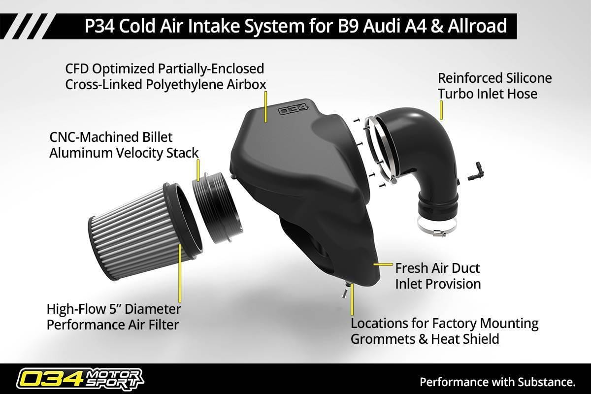 034Motorsport P34 Cold Air Intake System for B9 Audi A4/Allroad & A5 2.0 TFSI 034-108-1012 thumbnail 6