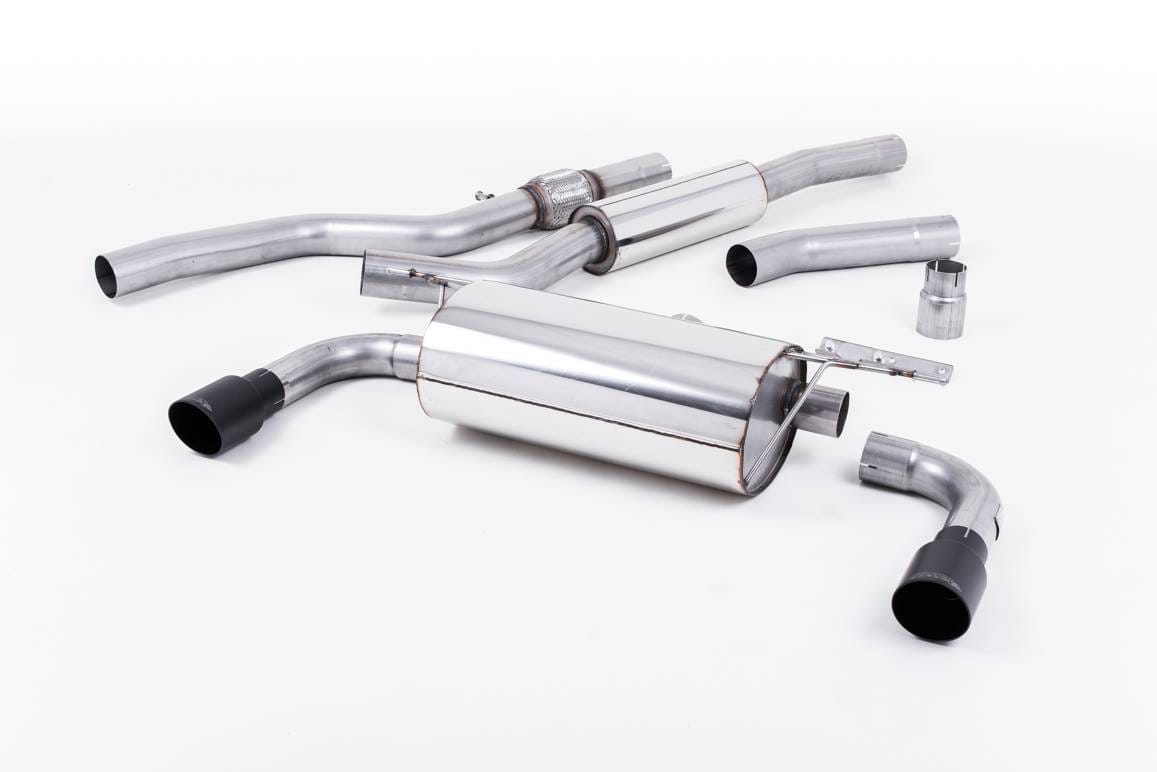 Milltek 435i-style dual-outlet, Resonated Exhaust with Cerakote Black Tips, for Manual Transmission SSXBM1007