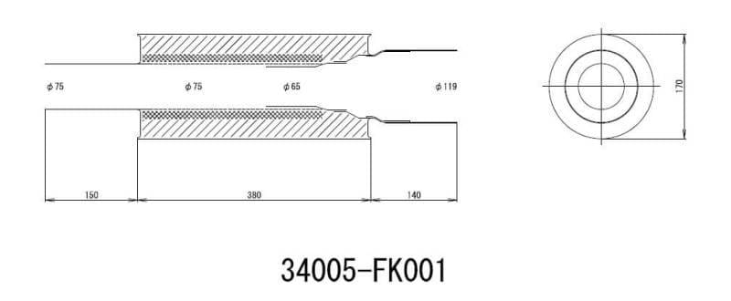 HKS 34005-FK001 HKS Universal Stainless Hi Power 170mm Titanium Muffler thumbnail 5