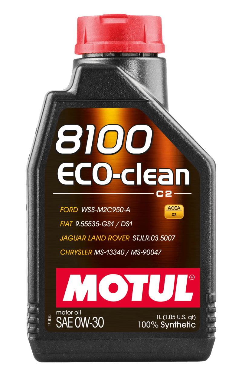 Motul 102888 Motul 1L Synthetic Engine Oil 8100 Eco-Clean 0W30 12X1L - C2/API SM/ST.JLR 03.5007 - 1L thumbnail 2