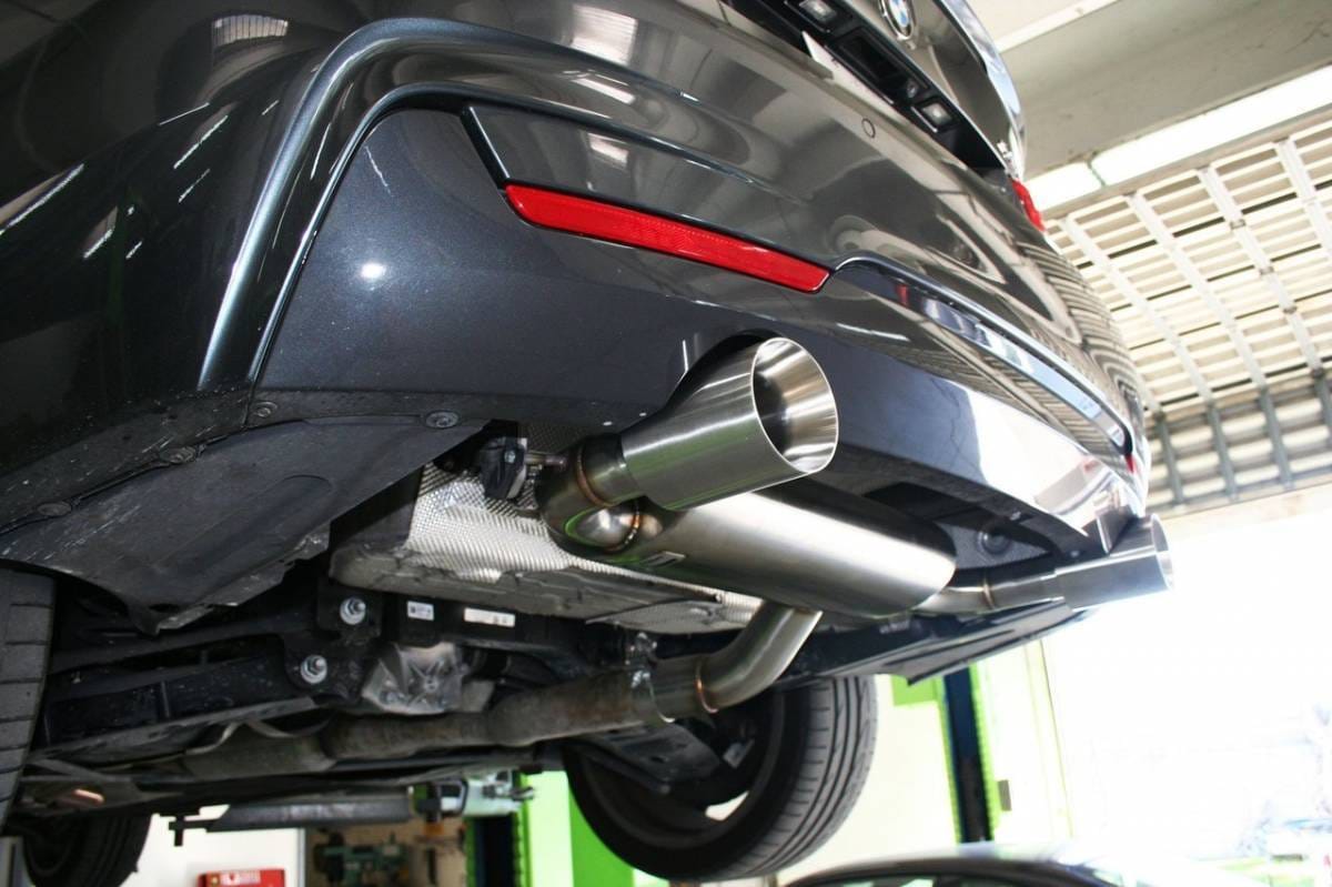 Active Autowerke Performance Rear Exhaust System for F22 M235i BMW 100mm Brushed Steel thumbnail 4