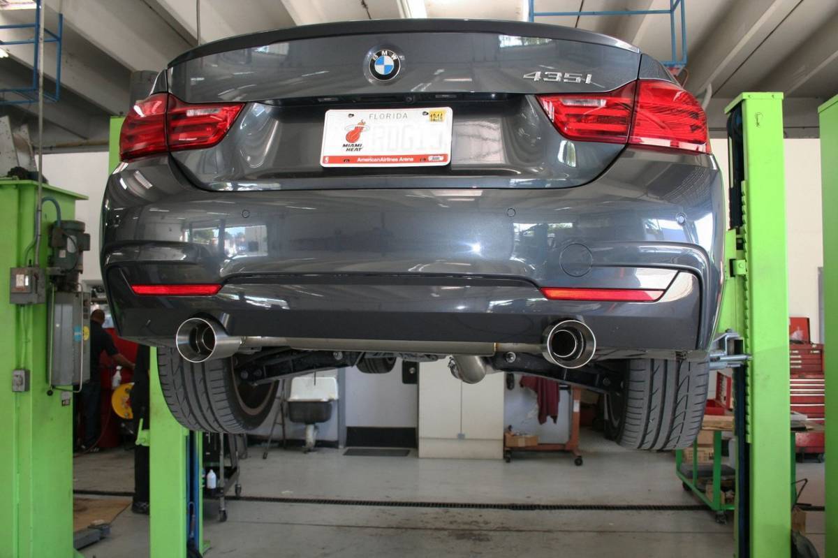 Active Autowerke Performance Rear Exhaust System for F22 M235i BMW 90mm Brushed Steel thumbnail 6