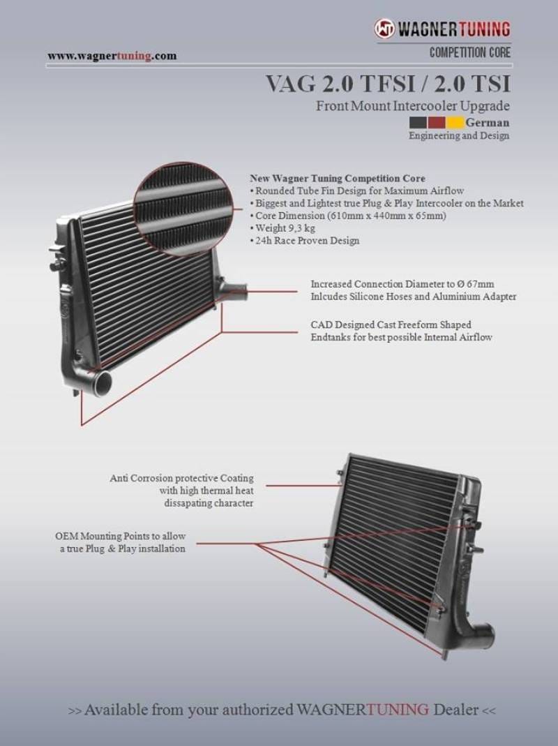 Wagner Tuning 200001034 Wagner Tuning VAG 2.0L TFSI/TSI Competition Intercooler Kit thumbnail 20