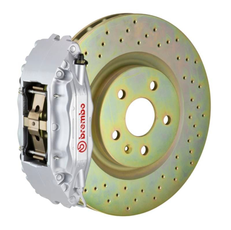 Brembo 1B4.7001A3 Brembo 82-89 6-Series Front GT BBK 4 Piston Cast 2pc 332x32 1pc Rotor Drilled-Silver thumbnail 2