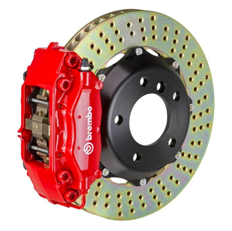 Brembo 1C1.6001A2 Brembo 02-06 Mini Cooper Front GT BBK 4 Piston Cast 2pc 320x28 2pc Rotor Drilled-Red thumbnail 2