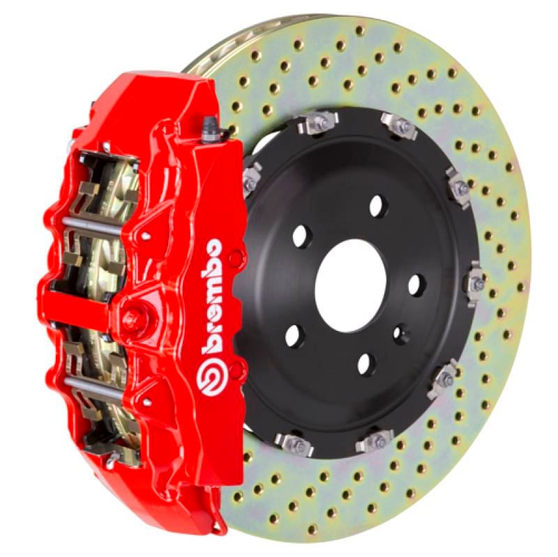 Brembo 1G1.9007A2 Brembo 02-05 7-Series (Thru 3/5 Prod) Fr GT BBK 8Pis Cast 380x34 2pc Rotor Drilled-Red thumbnail 2