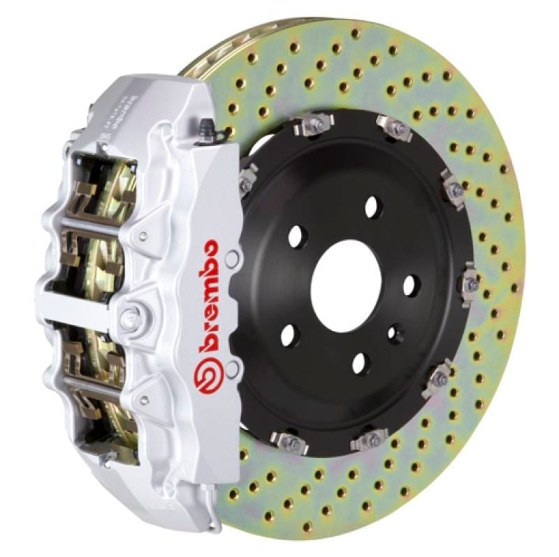 Brembo 1J1.9005A3 Brembo 05-08 LR3/05-13 Range Rover Sport Fr GT BBK 6 Pist Cast 2pc 380x34 2pc Rotor Drilled-Silver thumbnail 2