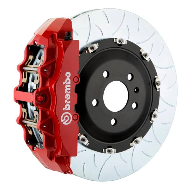 Brembo 1L3.9005A2 Brembo 01-04 996 Turbo (Excl PCCB) Fr GT BBK 6Pis Cast 380x34 2pc Rotor Slotted Type3-Red thumbnail 2