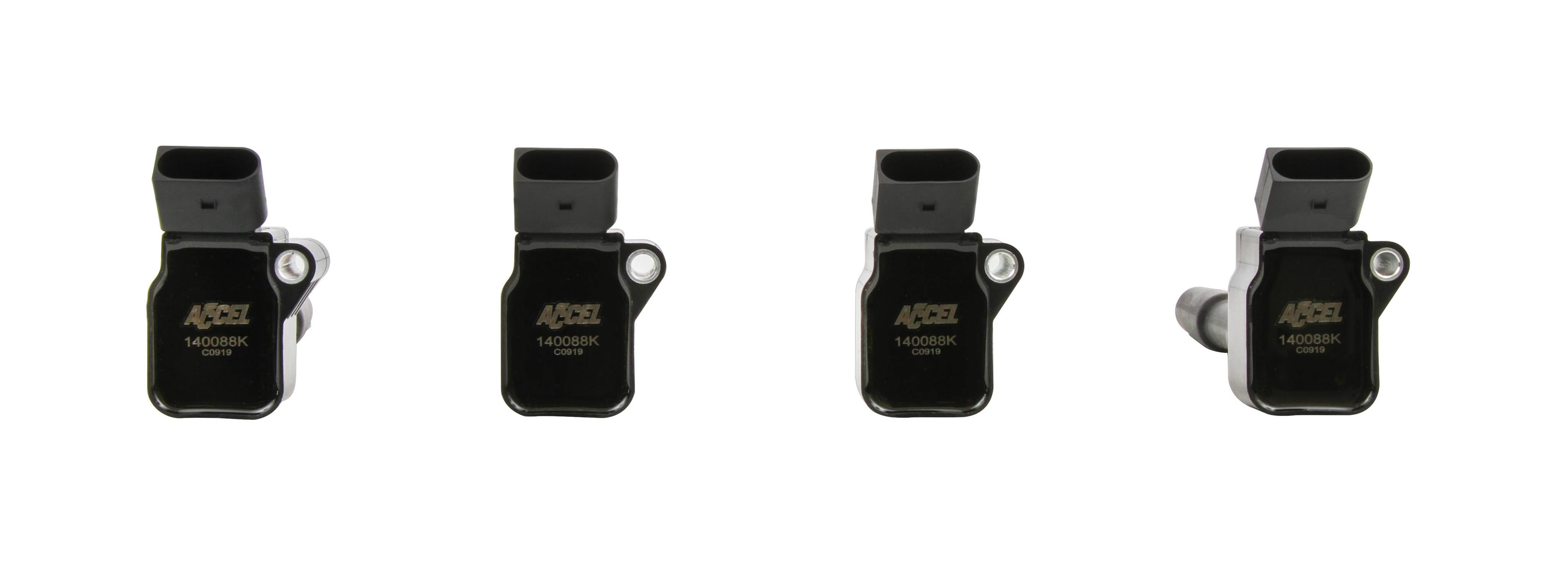 BDDP 140088K-4 Accel Ignition Coils - 2014-2019 VW/Audi 1.8/2.0L Engines, 4-Pack, Black - Fits select 2014-2019 Audi, Volkswagen applications thumbnail 2