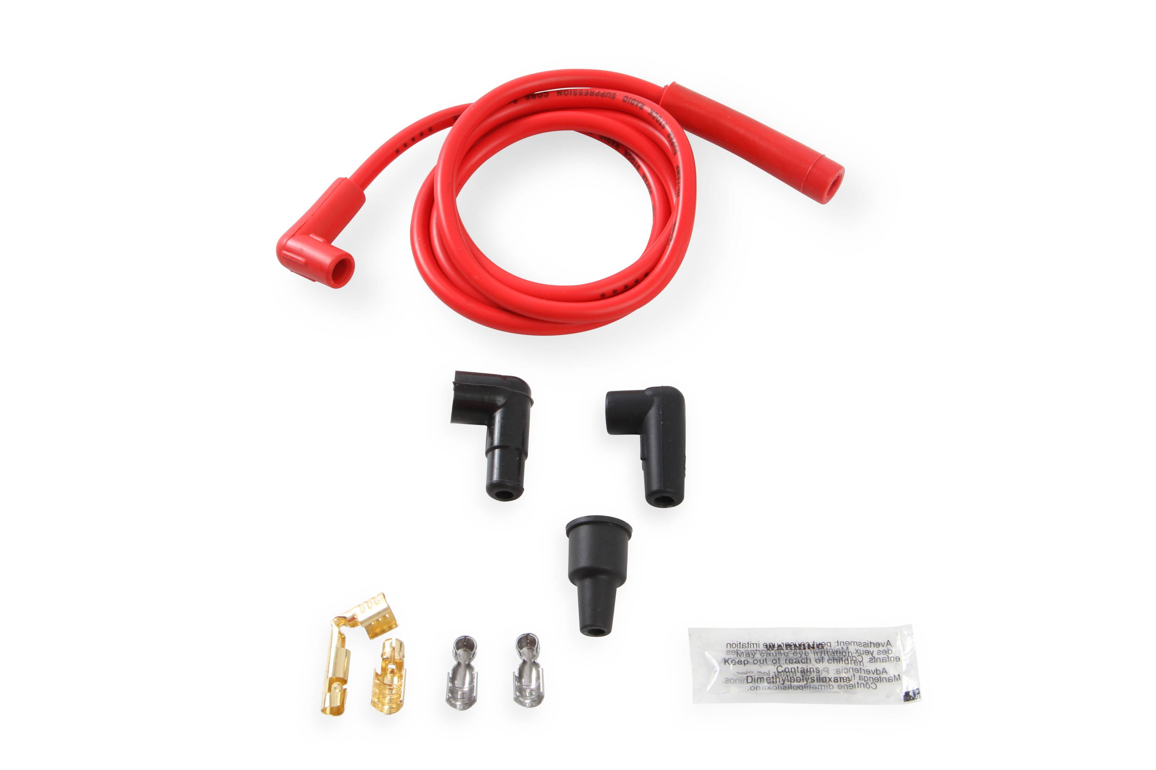 BDDP 170500R Single Wire Replacement Kit - Straight and 90 Spark plug boots - Universal - Red thumbnail 8