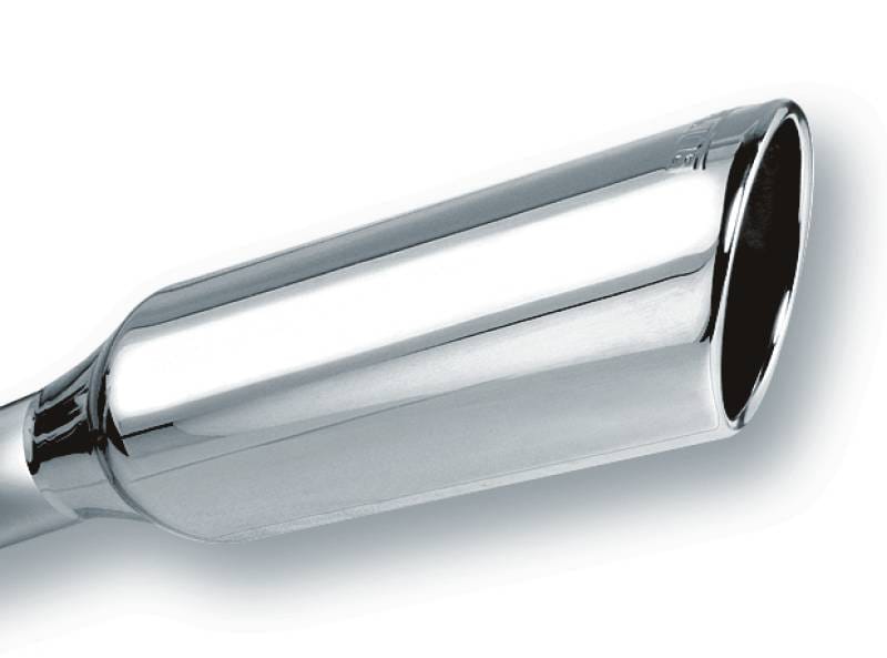 Borla 20245 Borla 2.25in Inlet 4in Round Rolled Angle Cut x 12in Long Embossed Exhaust Tip thumbnail 2