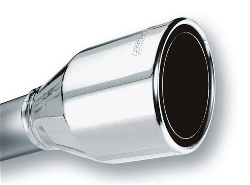 Borla 20247 Borla 2.5in Inlet 4.5in Round Rolled Angle Cut Phantom X 7.75in Long Embossed Universal Exhaust Tips thumbnail 2