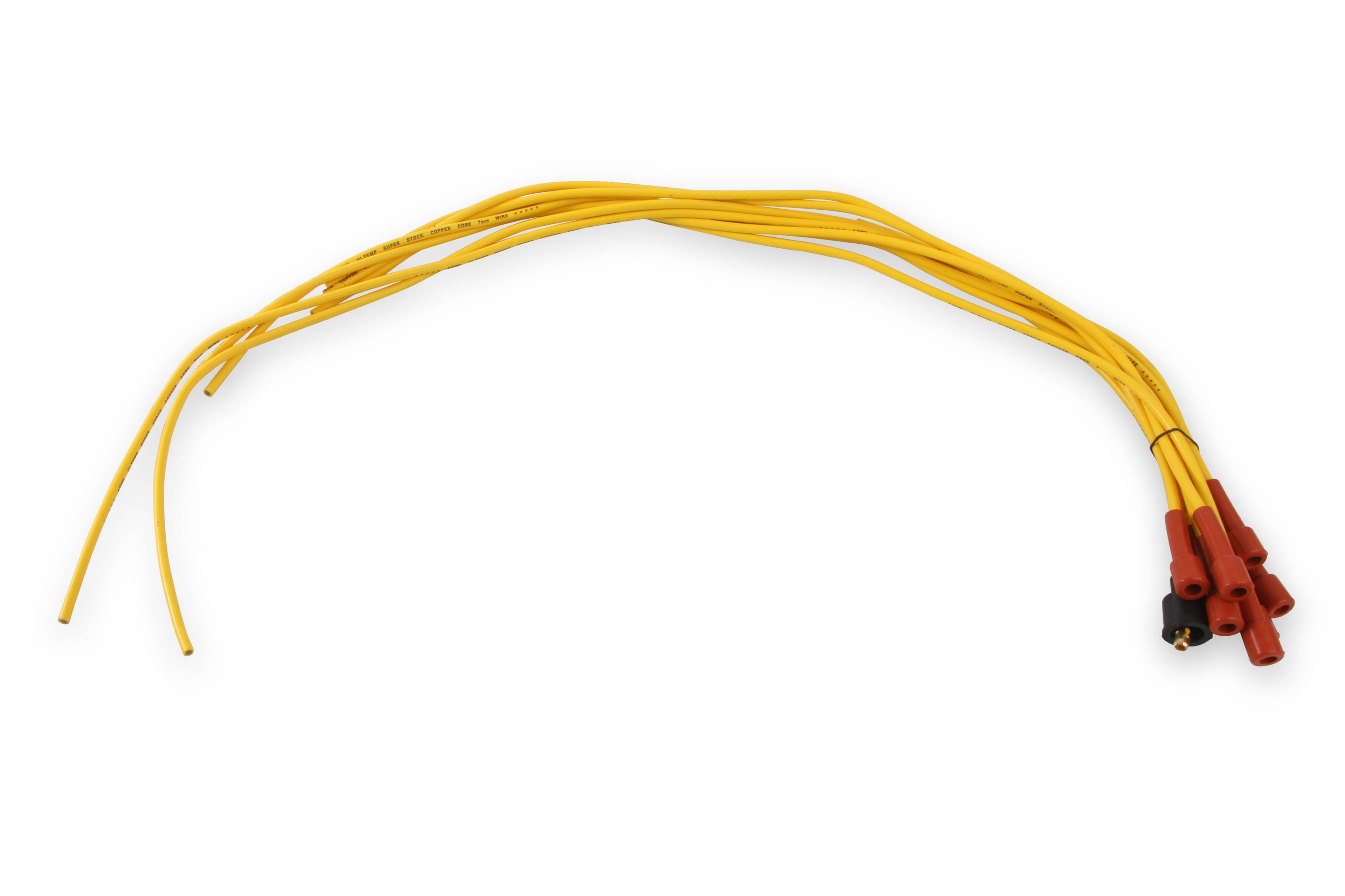 BDDP 3008 Spark Plug Wire Set- 7mm-Super Stock-Copper Core-Universal Straight Boots-Yellow thumbnail 6