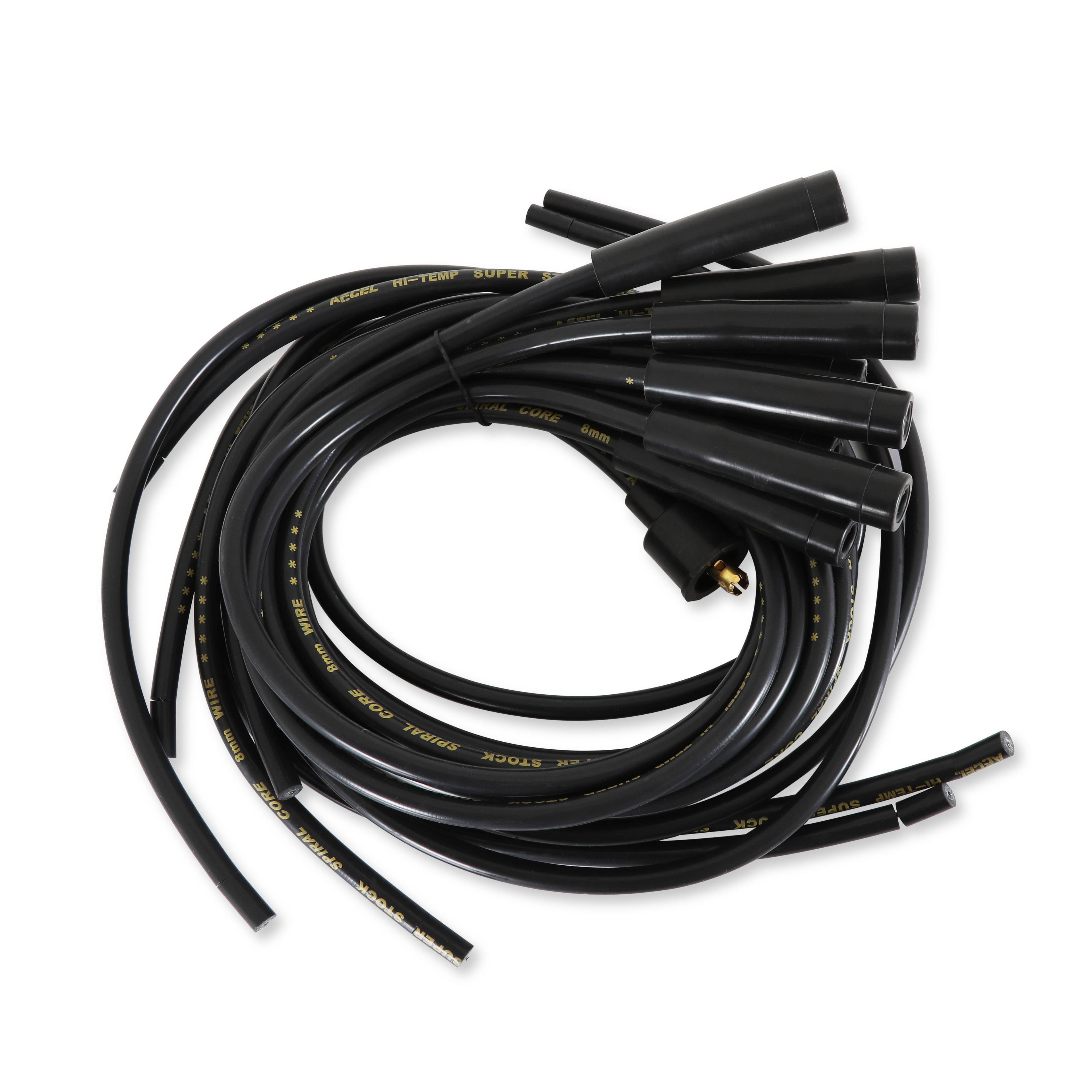 BDDP 5040K Spark Plug Wire Set - 8mm - Universal - Black Wire with Black Straight Boots