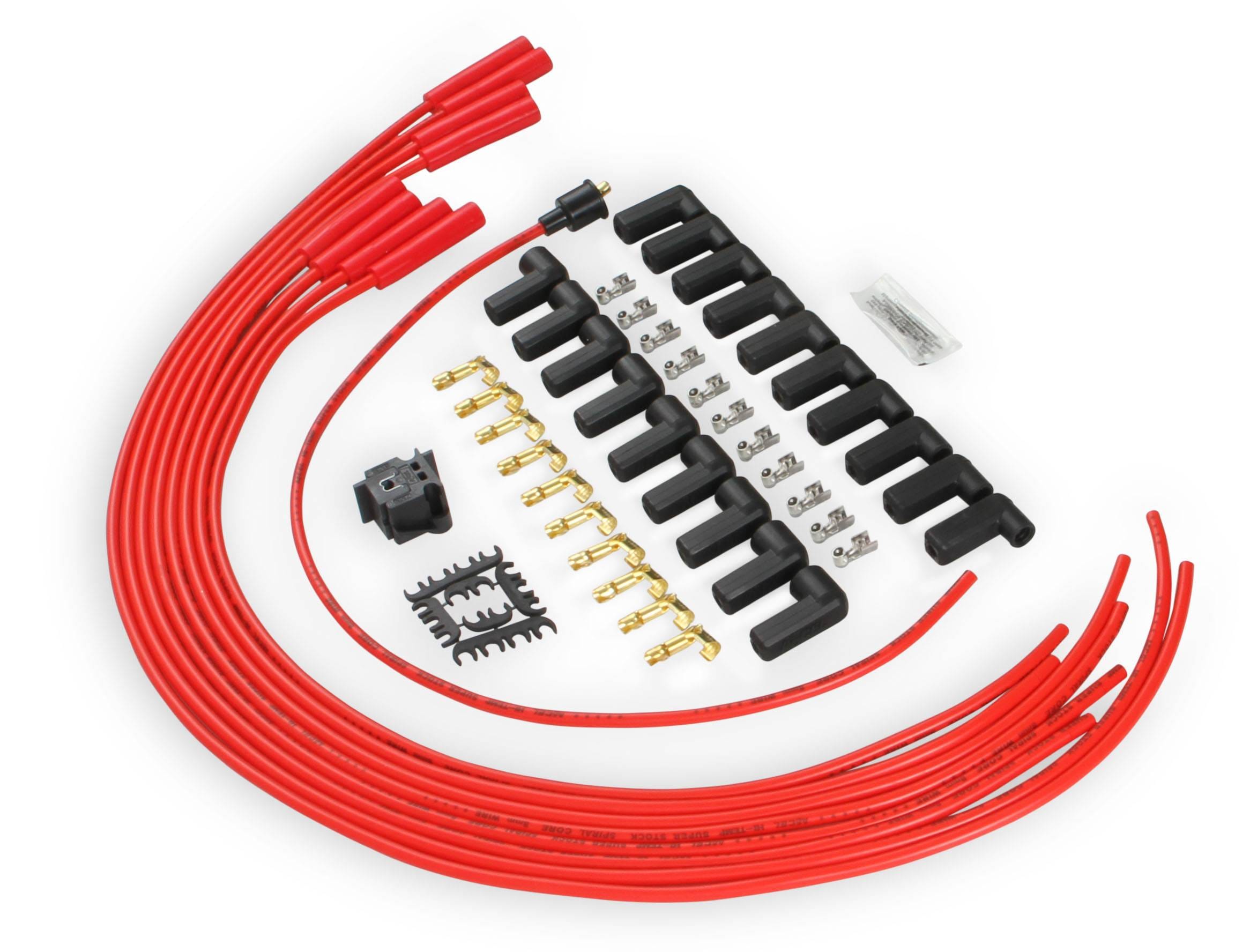 BDDP 5040R Spark Plug Wire Set - 8mm - Universal - Red Wire with Red Straight Boots thumbnail 10
