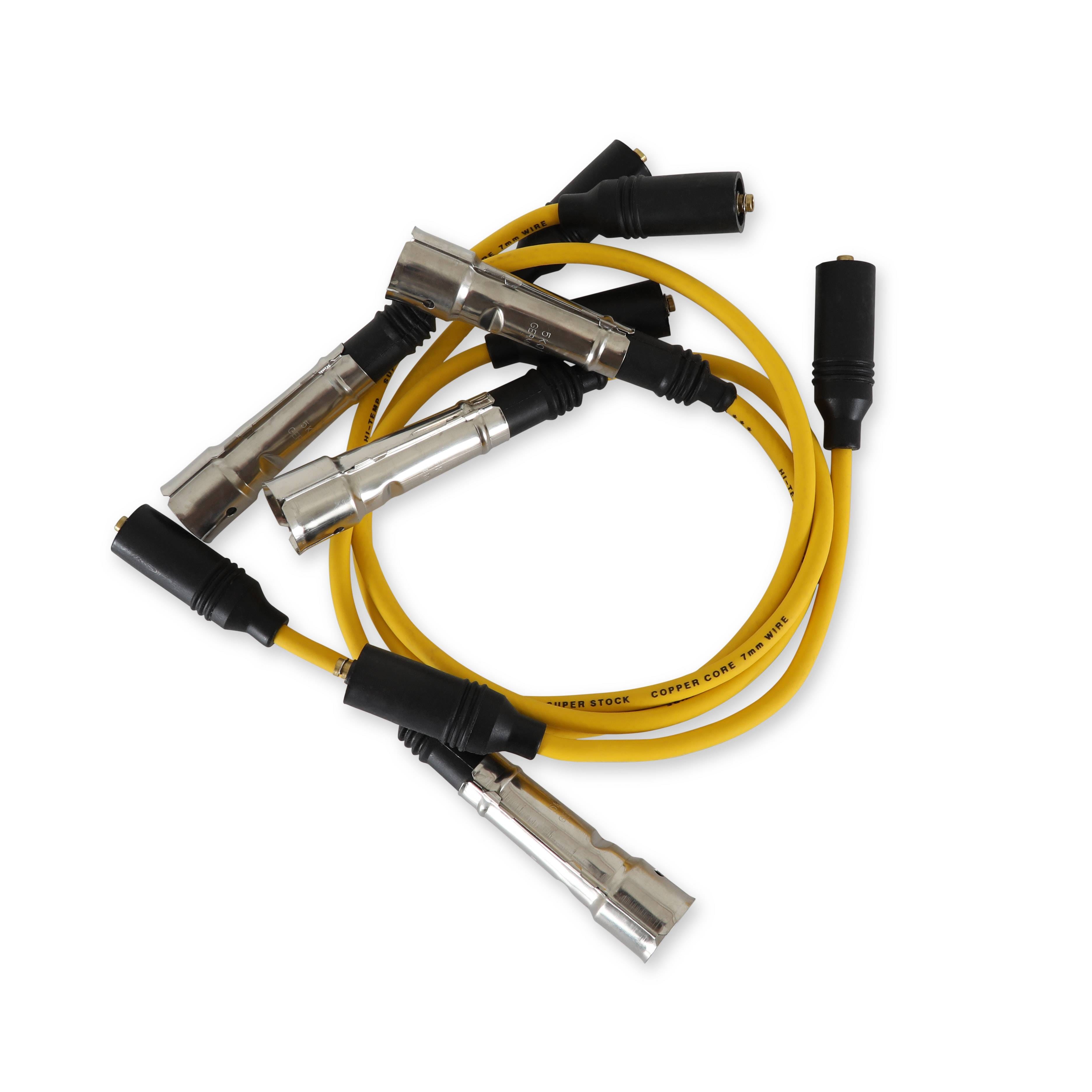 BDDP 5151 ACCEL Spark Plug Wire Set - Super Stock 7mm - Yellow - Fits select 1974-2012 Volkswagen models thumbnail 2