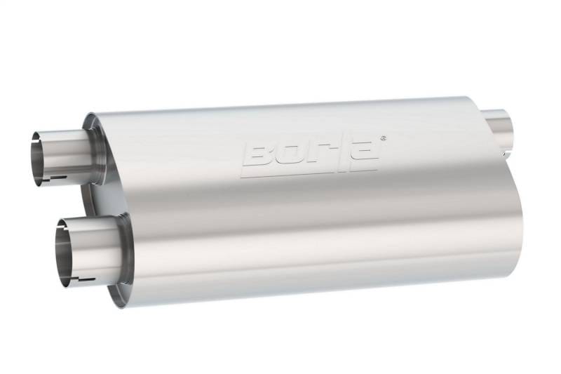 Borla 400499 Borla Universal Pro-XS Muffler Oval 3in Inlet/ 2.5in Dual Outlet Transverse Flow Notched Muffler thumbnail 2