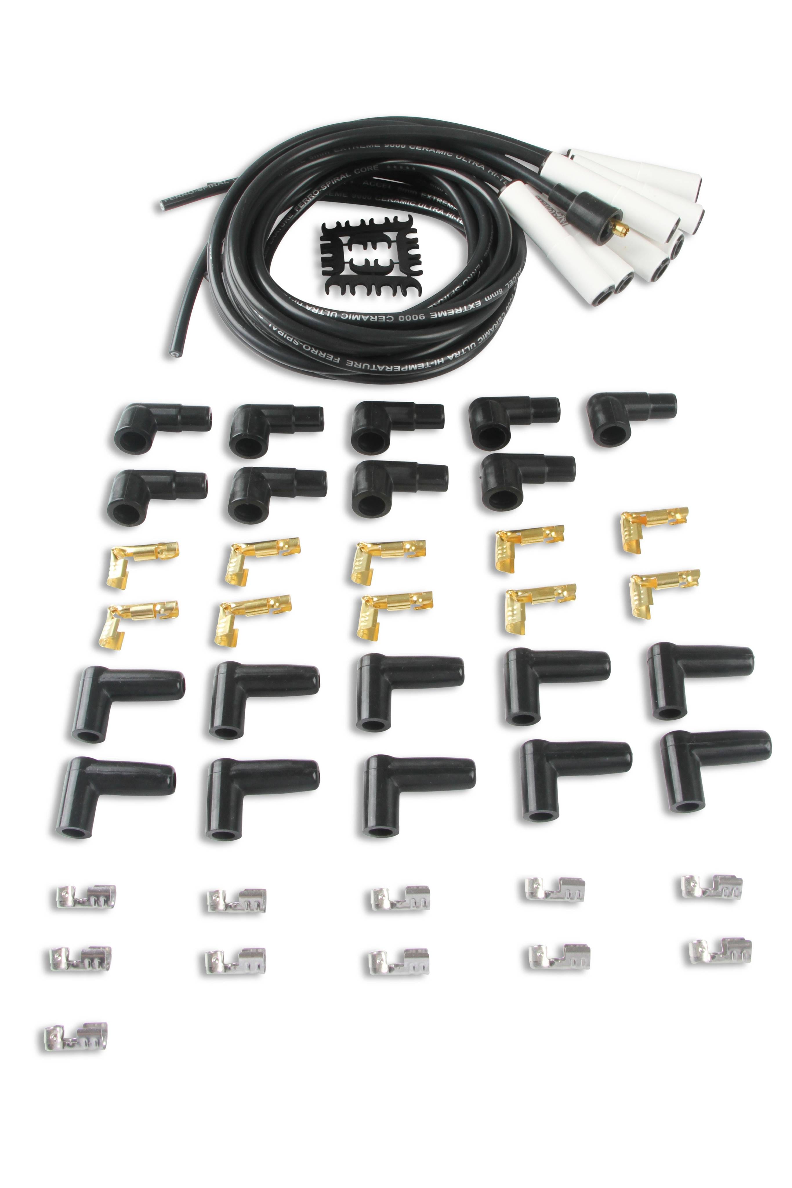 BDDP 9000C Spark Plug Wire Set - Universal - 180 Deg White Ceramic Boots - Fits 1967-1968 Mercedes-Benz 600 thumbnail 2