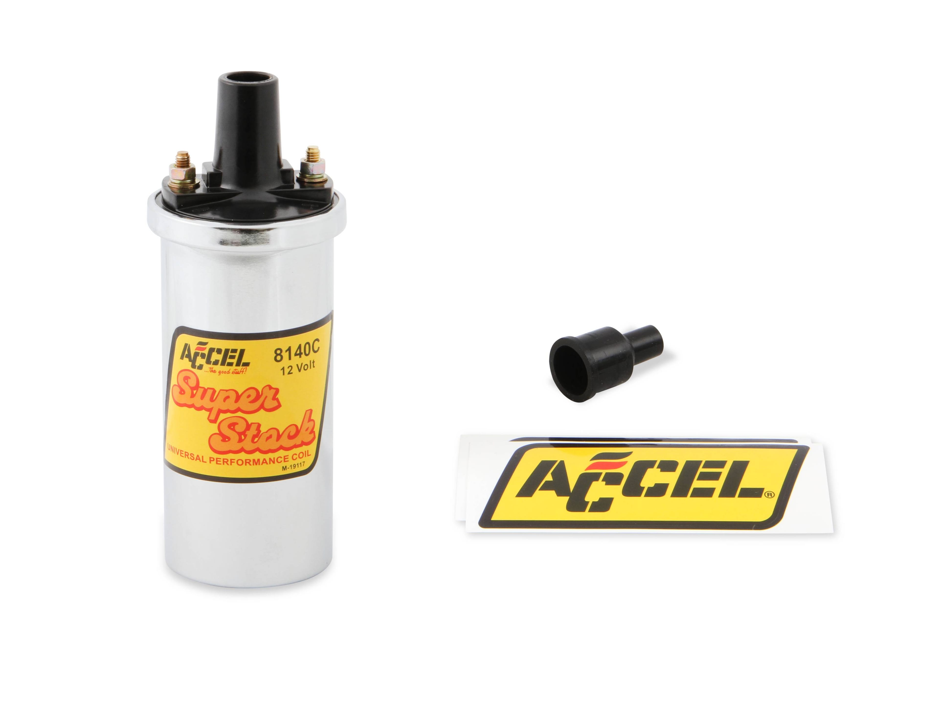 BDDP 8140C ACCEL Ignition Coil - Chrome - 42000v 1.4 ohm primary - Points - up to 6500 RPM thumbnail 2
