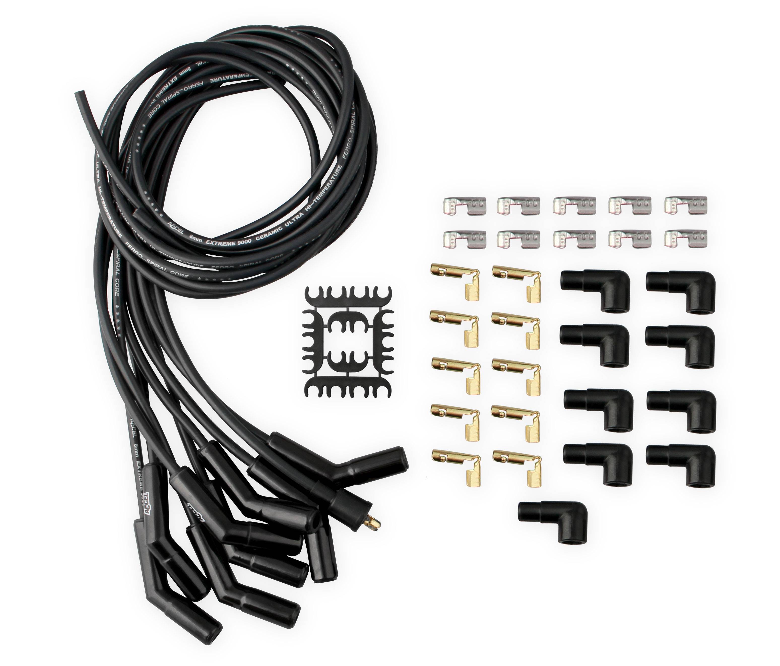 BDDP 9002CK Spark Plug Wire Set - Universal - 135 Deg Black Ceramic Boots thumbnail 2