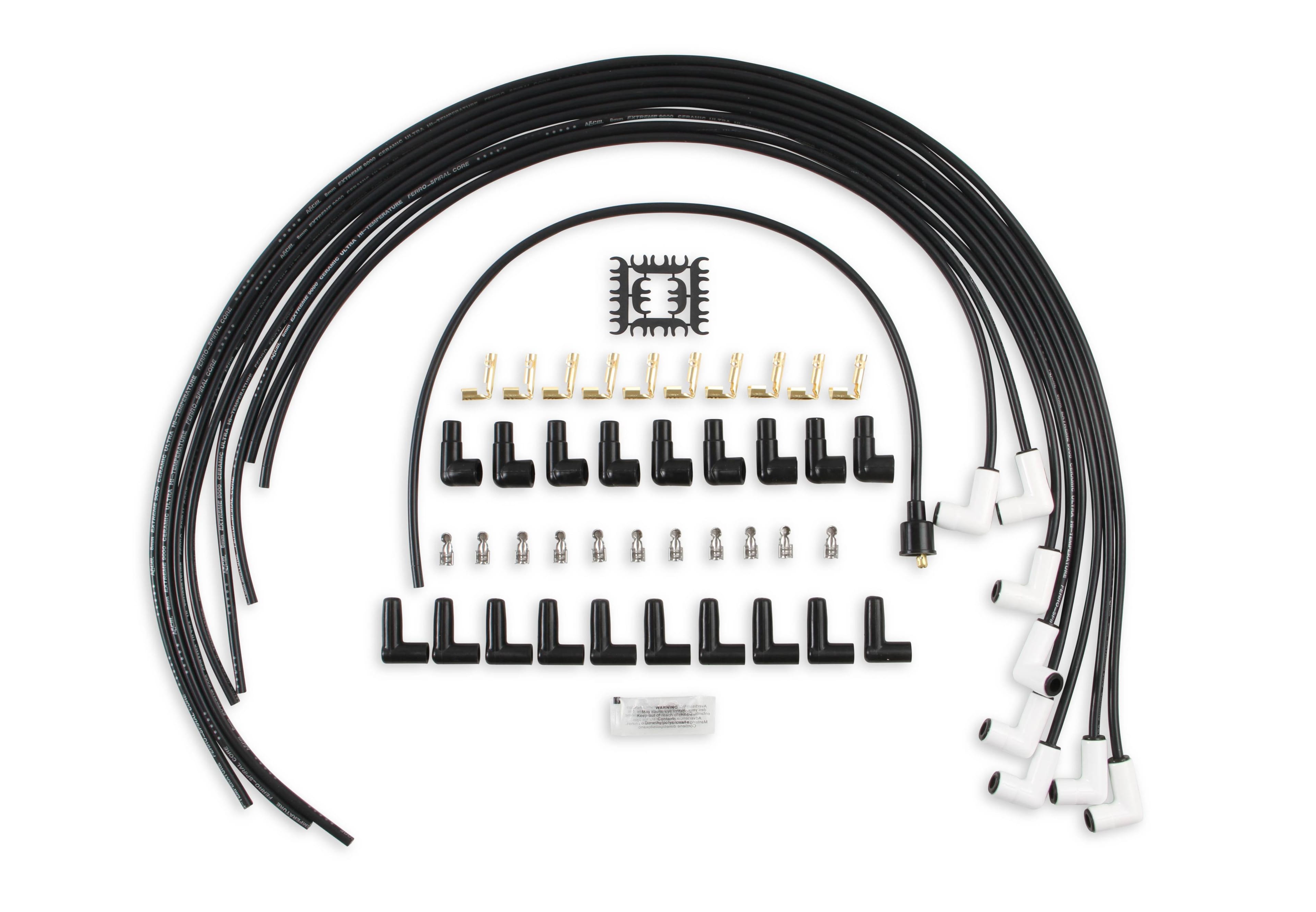 BDDP 9001C Spark Plug Wire Set - Universal - 90 Deg White Ceramic Boots - Fits select 1960-1972 Mercedes-Benz models thumbnail 2