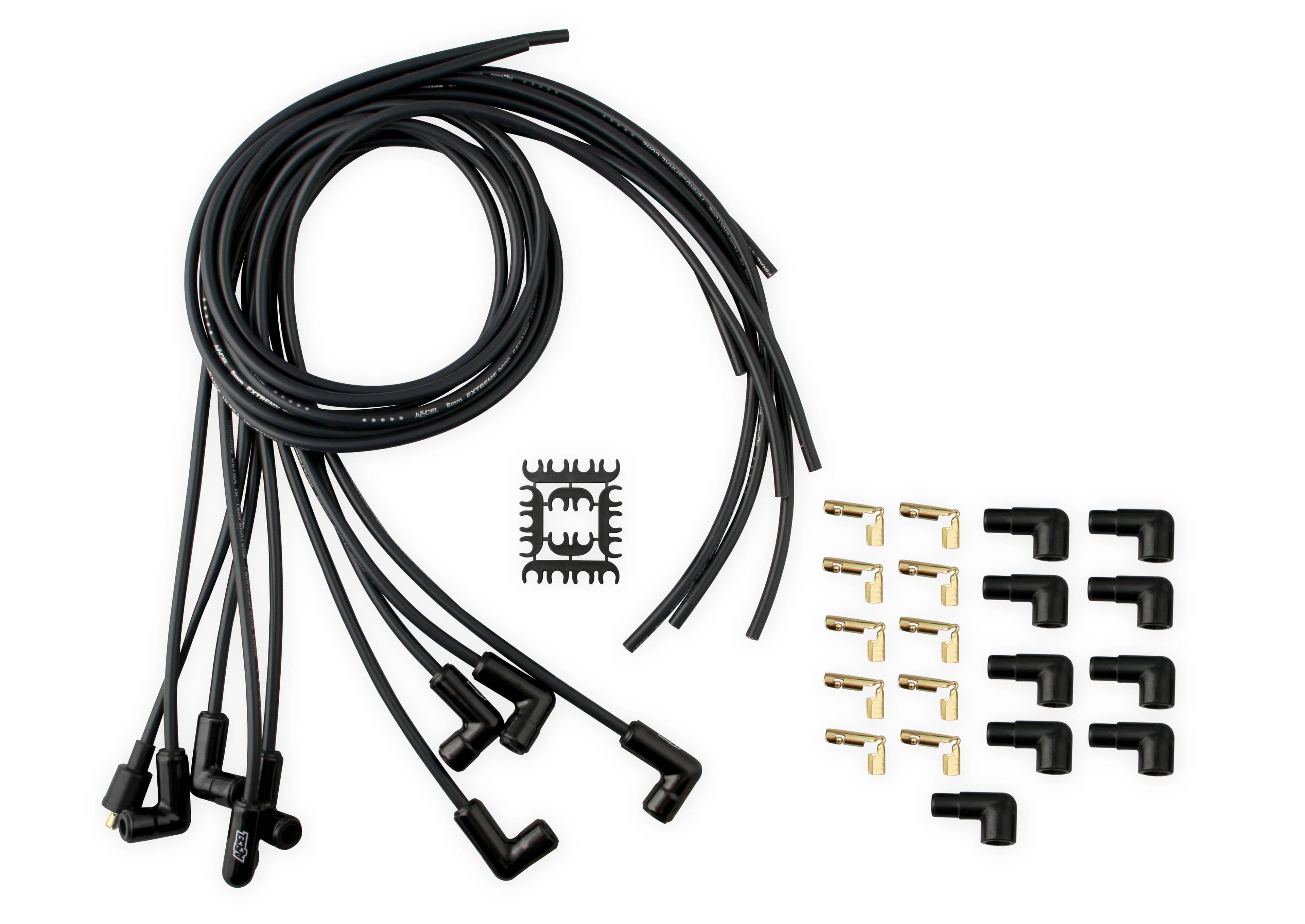 BDDP 9001CK Spark Plug Wire Set - Universal - 90 Deg Black Ceramic Boots thumbnail 2