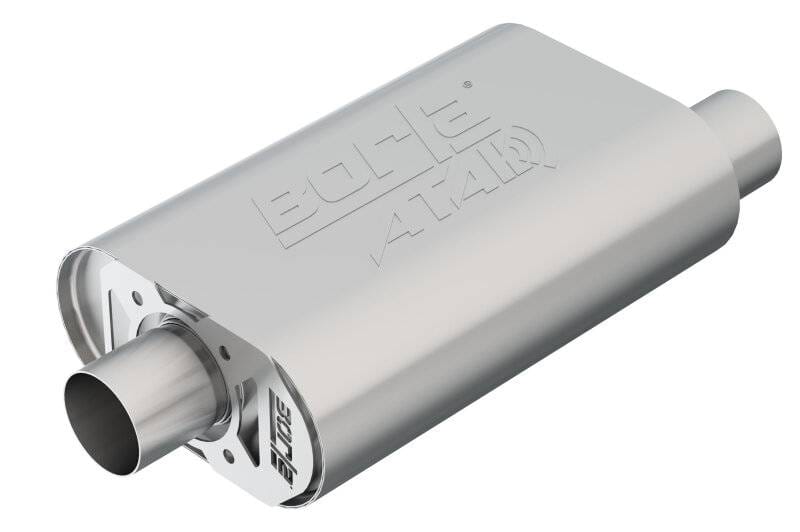 Borla 400820 Borla CrateMuffler SBC Hot 350/383 2.5 inch Offset/Center 14in x 4.35in x 9in Oval Atak Muffler thumbnail 2